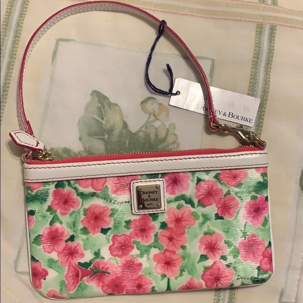 Dooney & Bourke embossed leather floral wristlet
